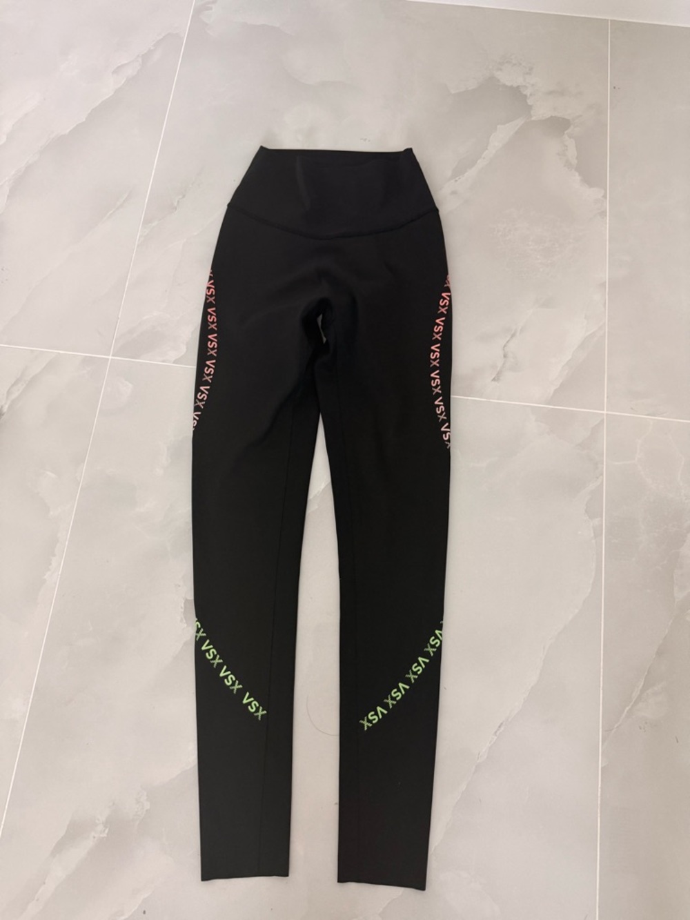 VSX Black Performance Leggings with White Logo Victoria Secret xs
